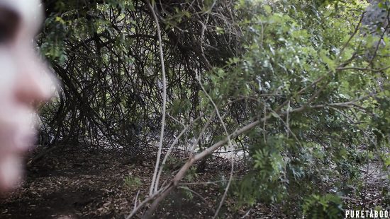 Бездомный наблюдает за жарким сексом темнокожего студента с подругой